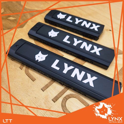 Three size options of LTT Lynx Team Tag for Picatinny rails